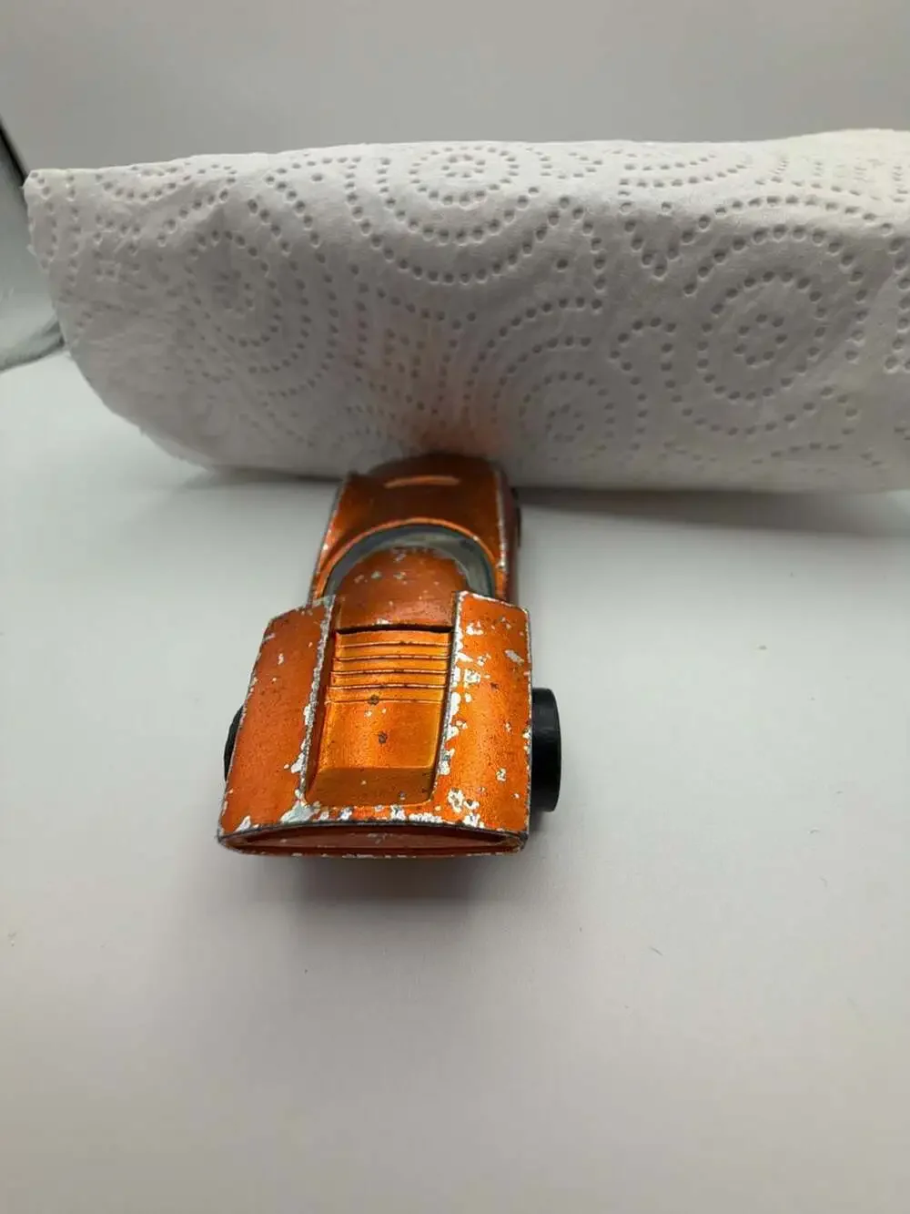 Vintage 1968 Hot Wheels Redline Turbofire Diecast Car Metallic Orange with Open